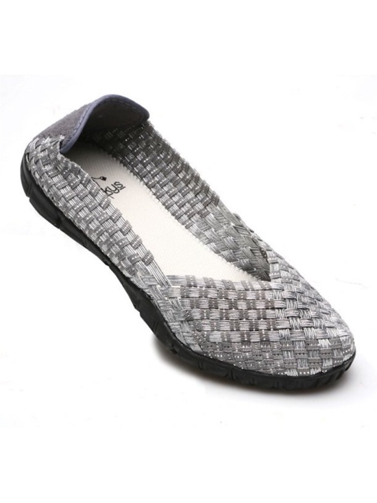 Corkys Shoes - Corkys Women’s Grey Woven Ballet Flat Slip-On 9
